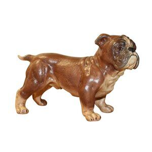 Vtg Ceramic English Bulldog Best In Show Stance Hand-Painted Collectible figurin